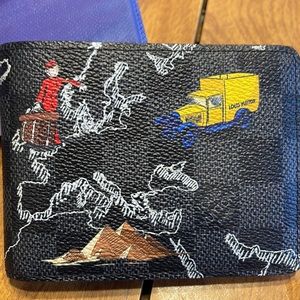 Louis Vuitton Damier Graphite Canvas Map Print Slender Wallet